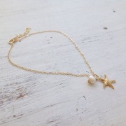 Knöchelkette Starfish + Perle