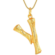 Gold Bambus Alphabet / Buchstabe Halskette - y