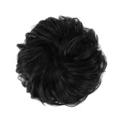 Unordentliches Brötchen-Haar-Fastery mit zerknittertem künstlichen Haar - #2 Natürliches Schwarz