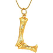 Gold Bambusalphabet / Buchstabe Halskette - l