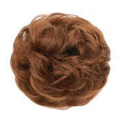 Unordentliches Brötchen-Haar-Fastery mit zerknittertem künstlichen Haar - #33A Hellgoldenes Kastanienbraun