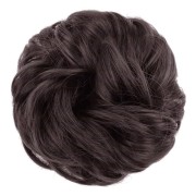 Unordentliches Brötchen-Haar-Fastery mit zerknittertem künstlichen Haar - #6 Braun