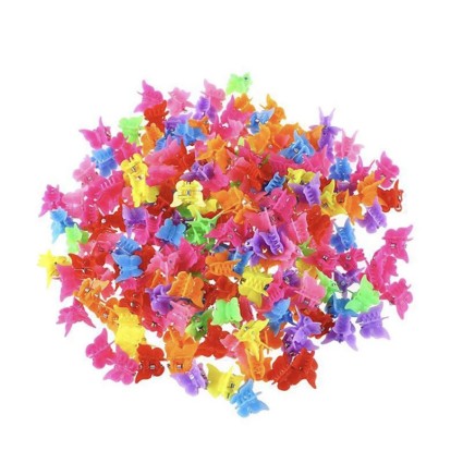 Mini-Schmetterlings-Haarspangen, 50 Stück - Schmetterlings-Haarspangen - Mehrere Farben