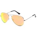 Lux Aviator Pilotenbrille -gelbe Gläser, silberner Rahmen