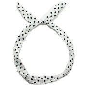 Flexi Haarband mit Draht - weiß-schwarz gepunktet