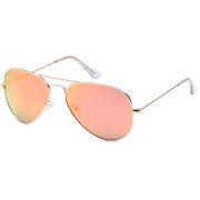 Lux® Aviator Pilotenbrille - pinke Gläser, goldener Rahmen