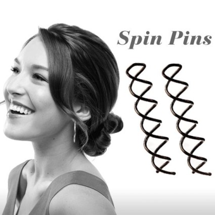 Spin Pins Haarspiralen Schwarz 2 Stck.