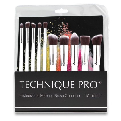Technique PRO Makeup Pinsel, Silver edition - 10 Stck.