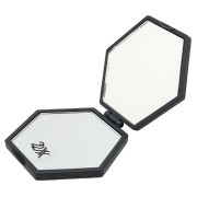 UNIQ Mini Compact Hexagon Mirror - Schwarz