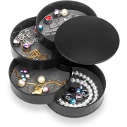 Uniq Rotary Round Juwelry Box / Organizer mit 4 Fächern - Schwarz